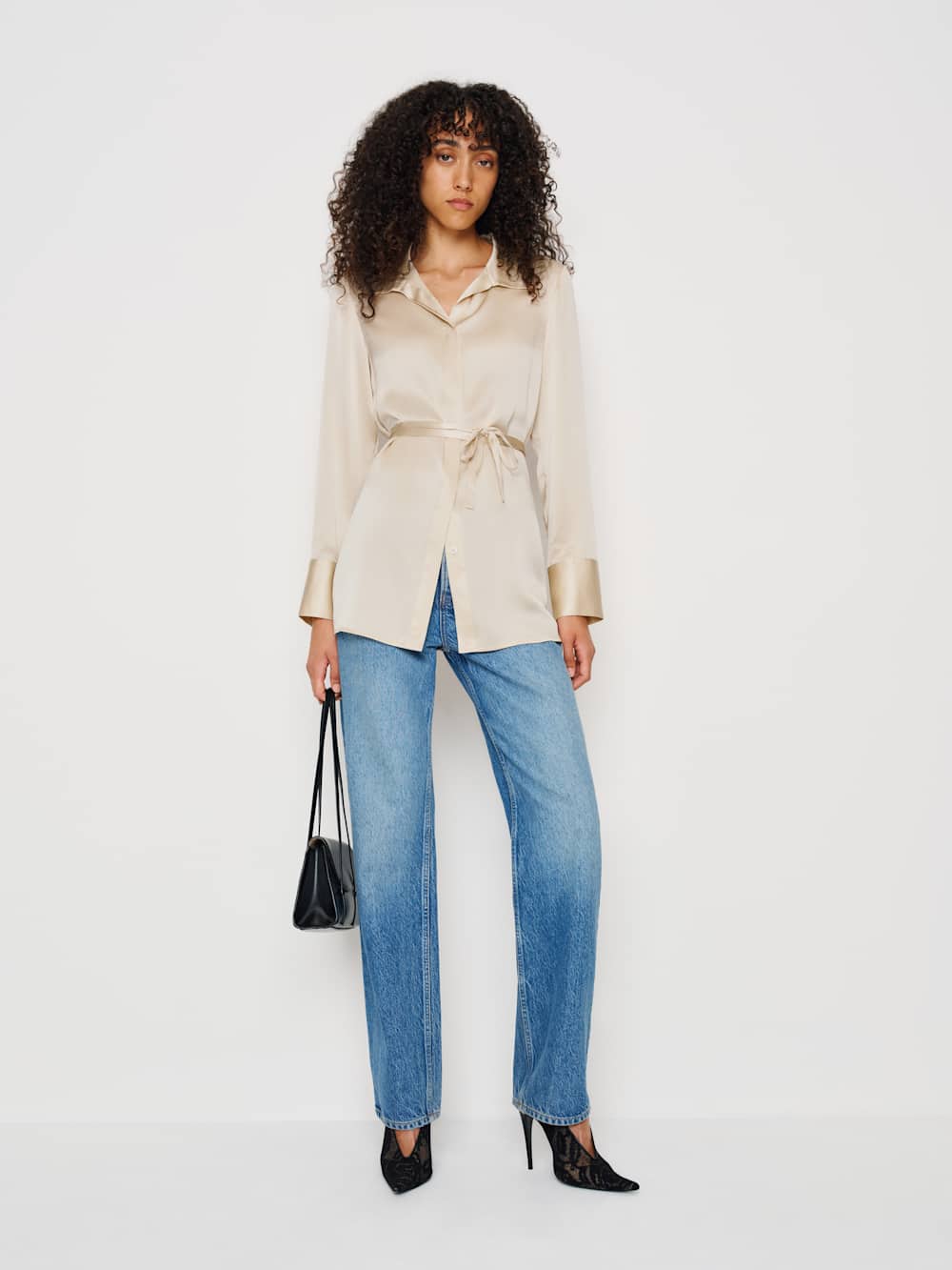 Camilla Silk Top - Almond