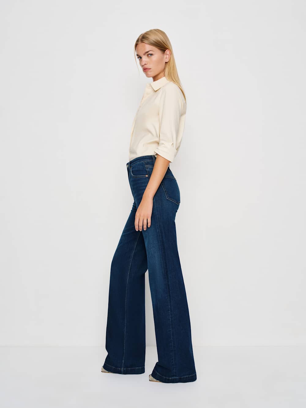 Bex Super Stretch High Rise Wide Leg Long Jeans - Wheeler