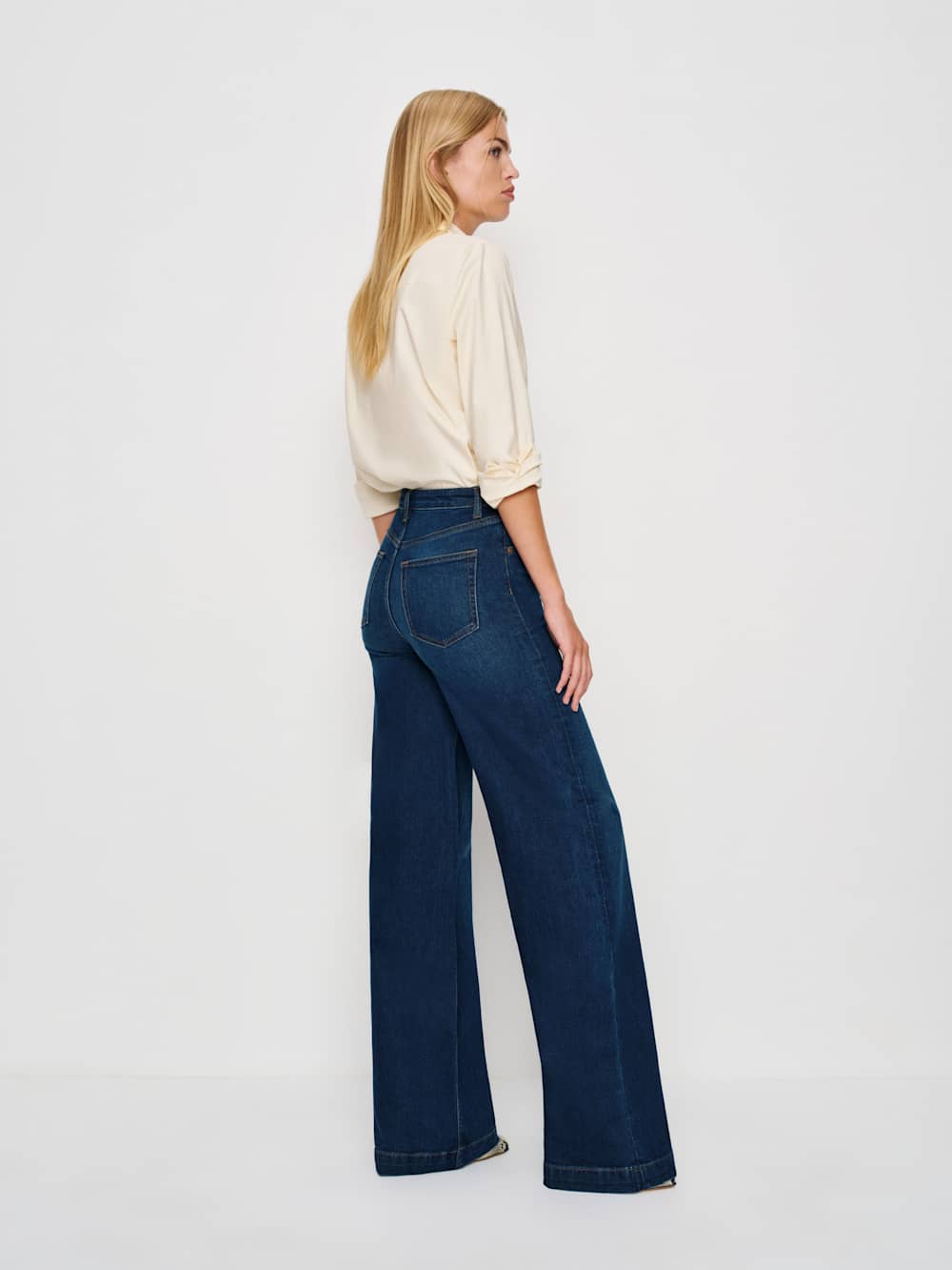 Bex Super Stretch High Rise Wide Leg Long Jeans - Wheeler
