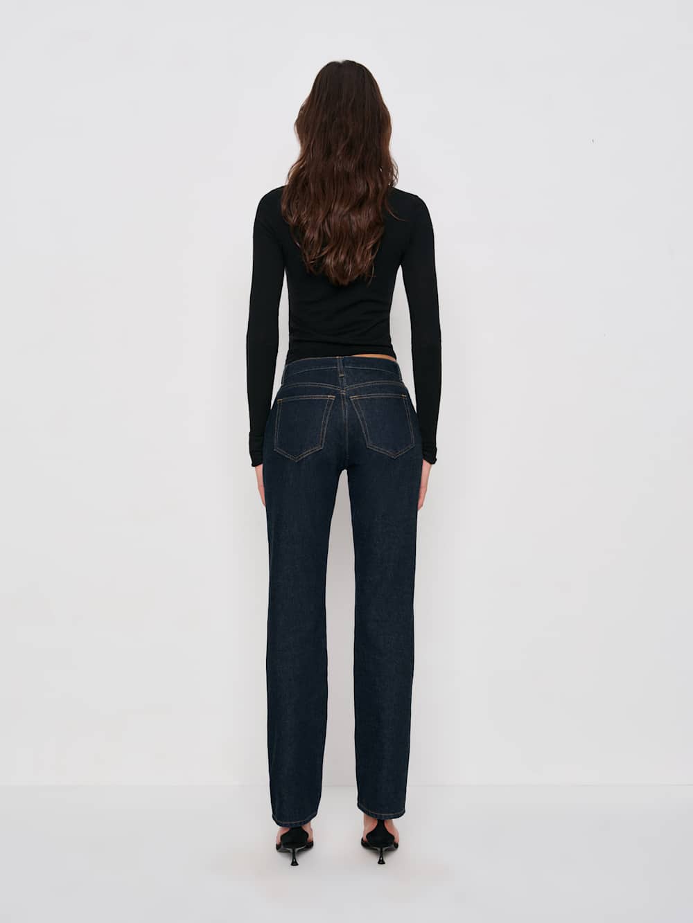 Greer Mid Rise Straight Long Jeans - Ondine