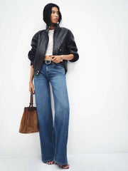 Greta Super Stretch Low Rise Wide Leg Long Jeans - Willamette