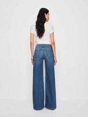 Greta Super Stretch Low Rise Wide Leg Short Jeans - Willamette