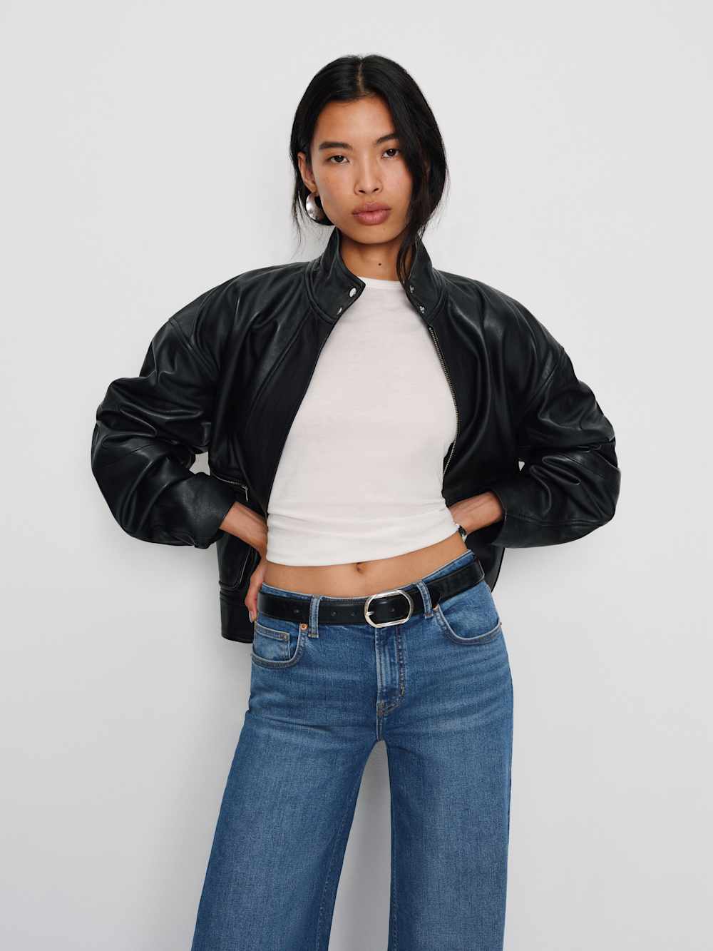 Greta Super Stretch Low Rise Wide Leg Short Jeans - Willamette