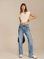 Val 90s Mid Rise Straight Short Jeans - Colorado
