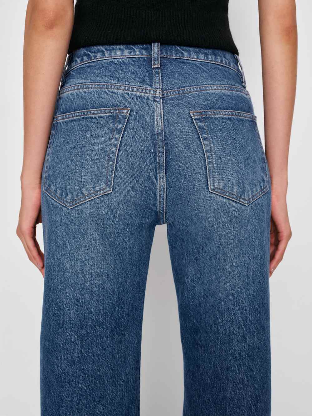 Val 90s Mid Rise Straight Short Jeans - Pelican