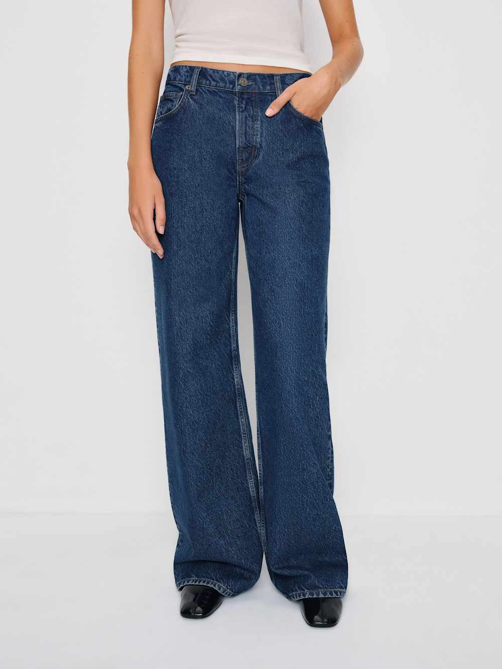 Cary Low Rise Slouchy Wide Leg Long Jeans - Cleary