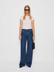 Cary Low Rise Slouchy Wide Leg Short Jeans - Cleary