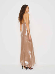 Aurore Dress - Mocha Sequin