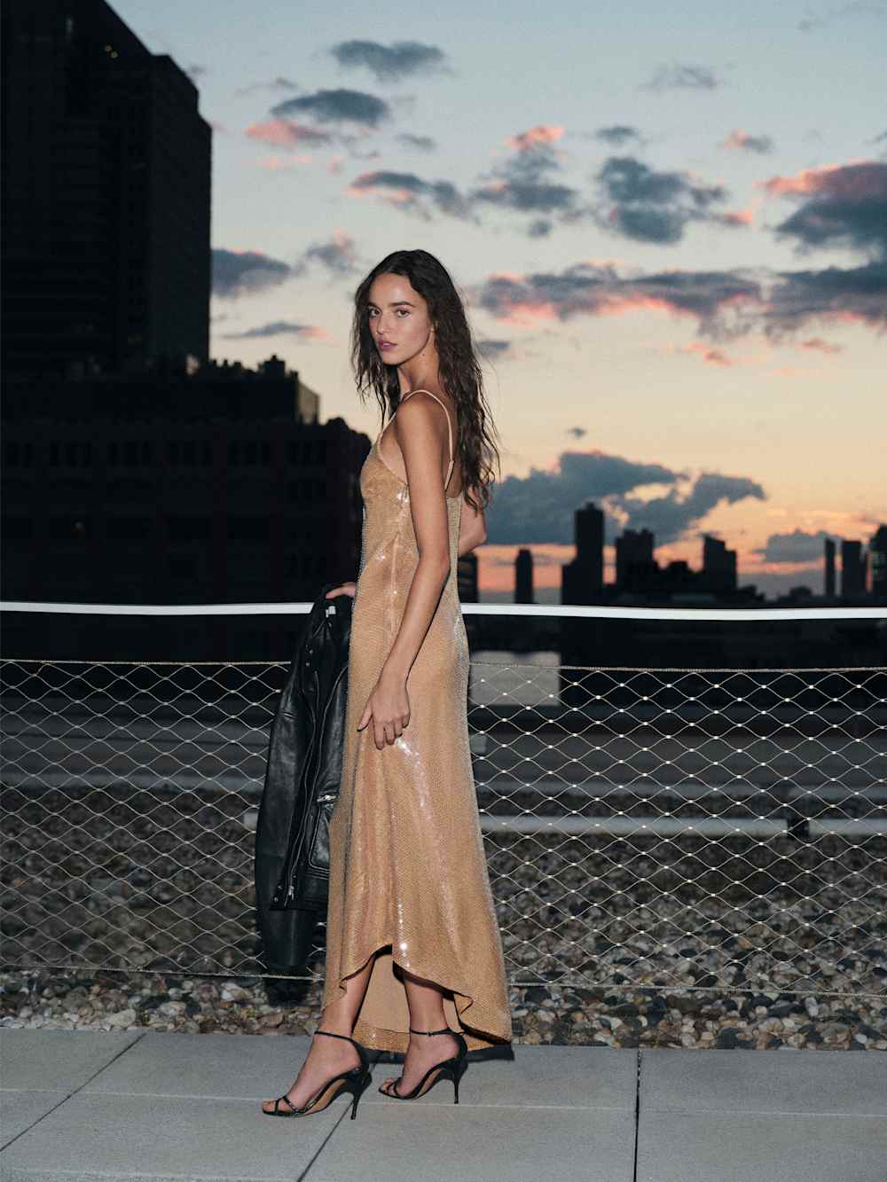 Aurore Dress - Mocha Sequin