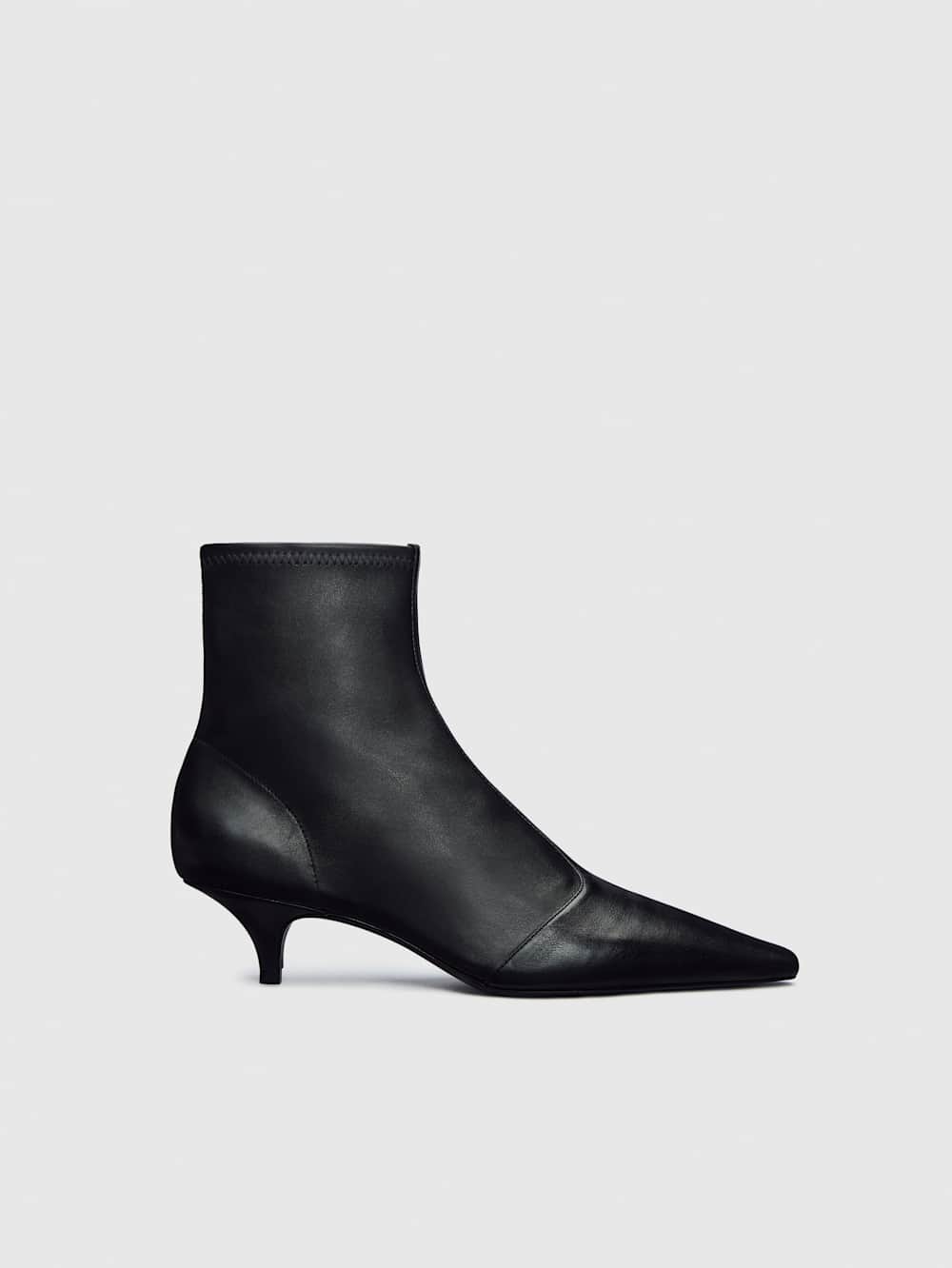 Robbie Ankle Boot - Black Stretch Leather