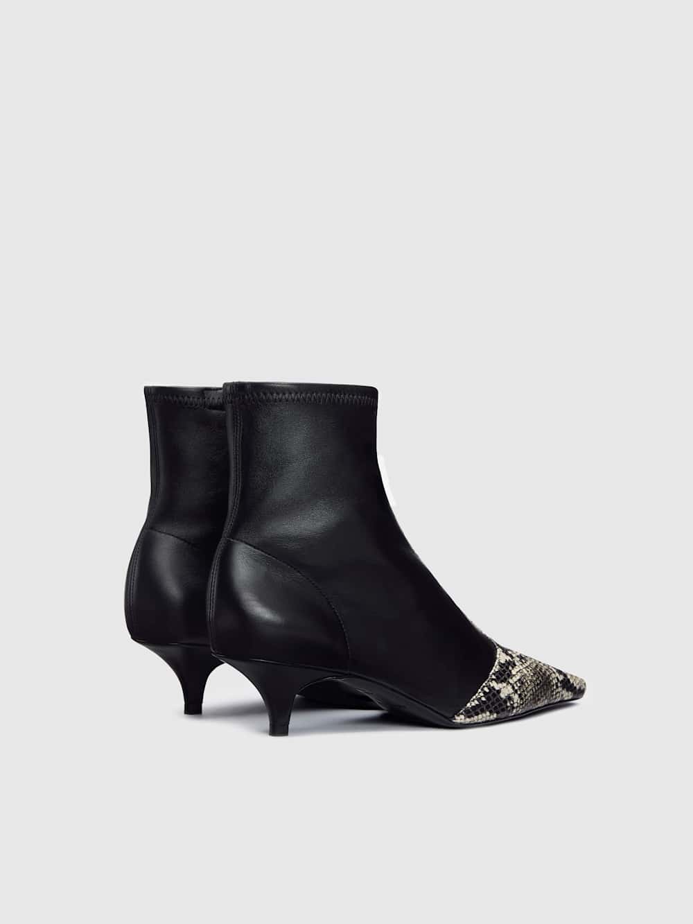 Robbie Ankle Boot - Black Snake Stretch