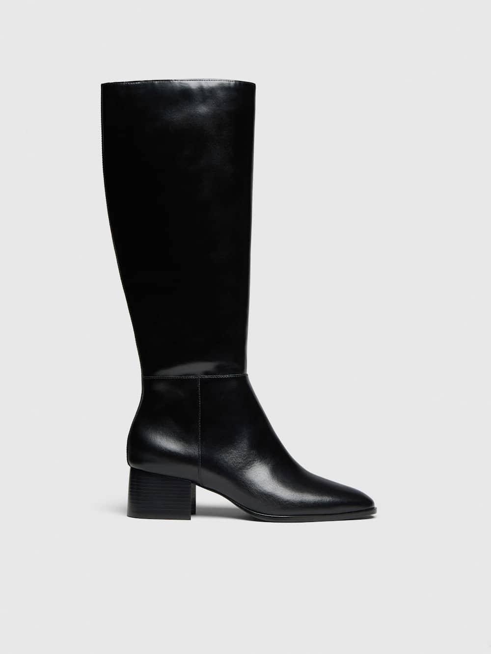 Gilly Knee Boot - Black Leather