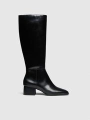 Gilly Knee Boot - Black Leather