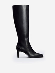 Claudette Knee Boot - Black Leather