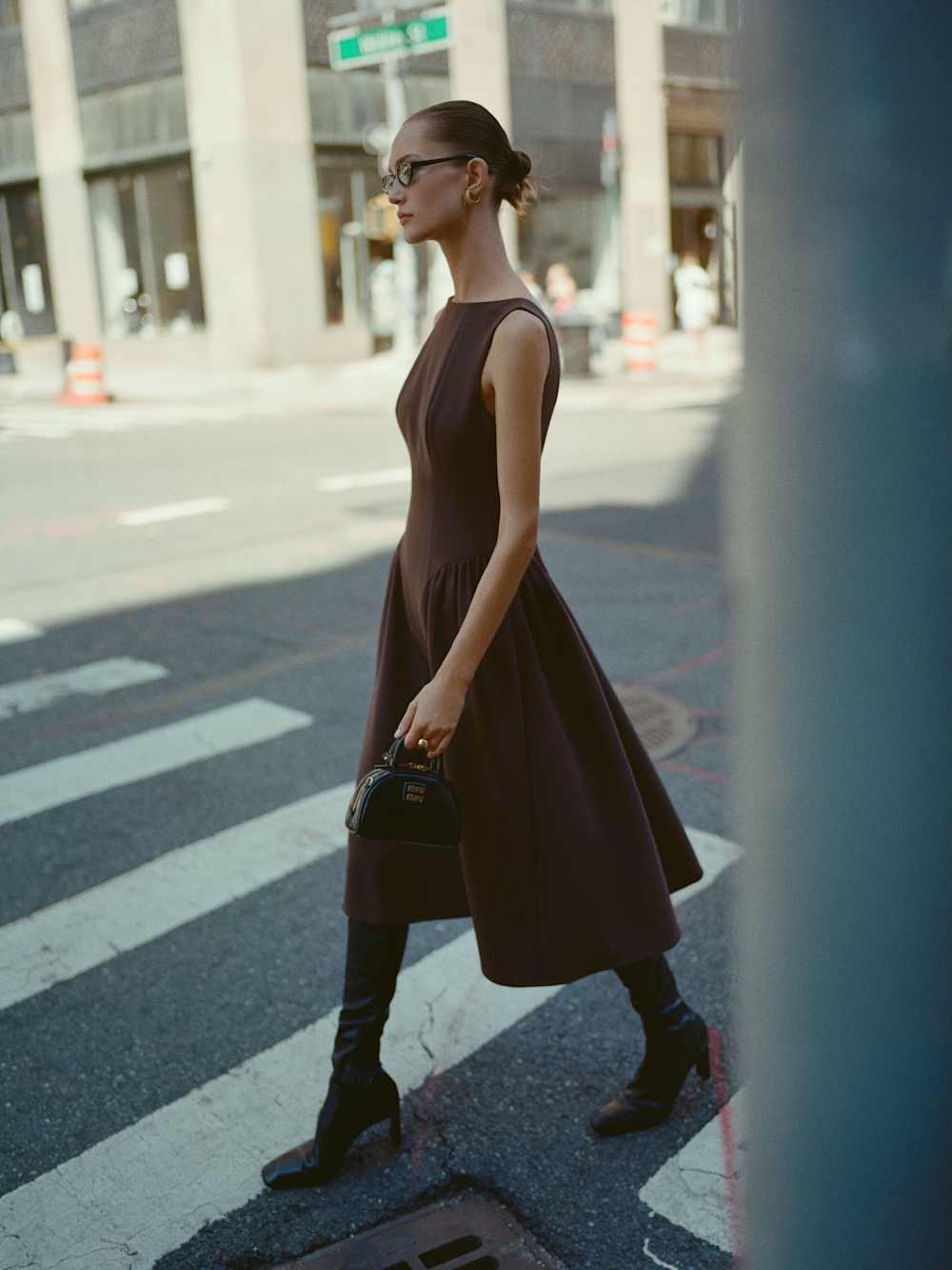 Claudette Knee Boot - Black Leather