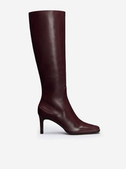 Claudette Knee Boot - Ruby Leather