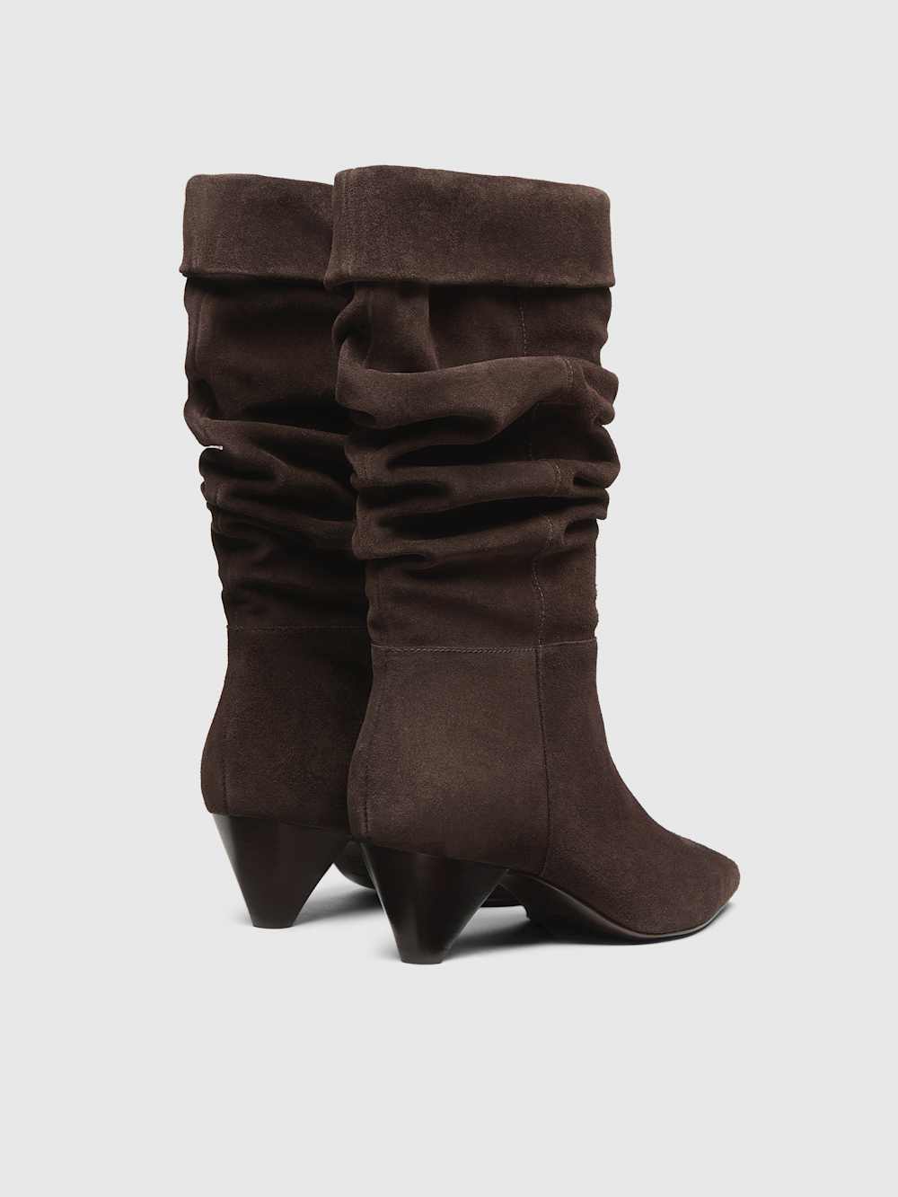 Davina Slouch Boot - Boss Suede