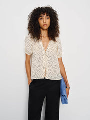 Calia Sheer Top - Salt And Pepper