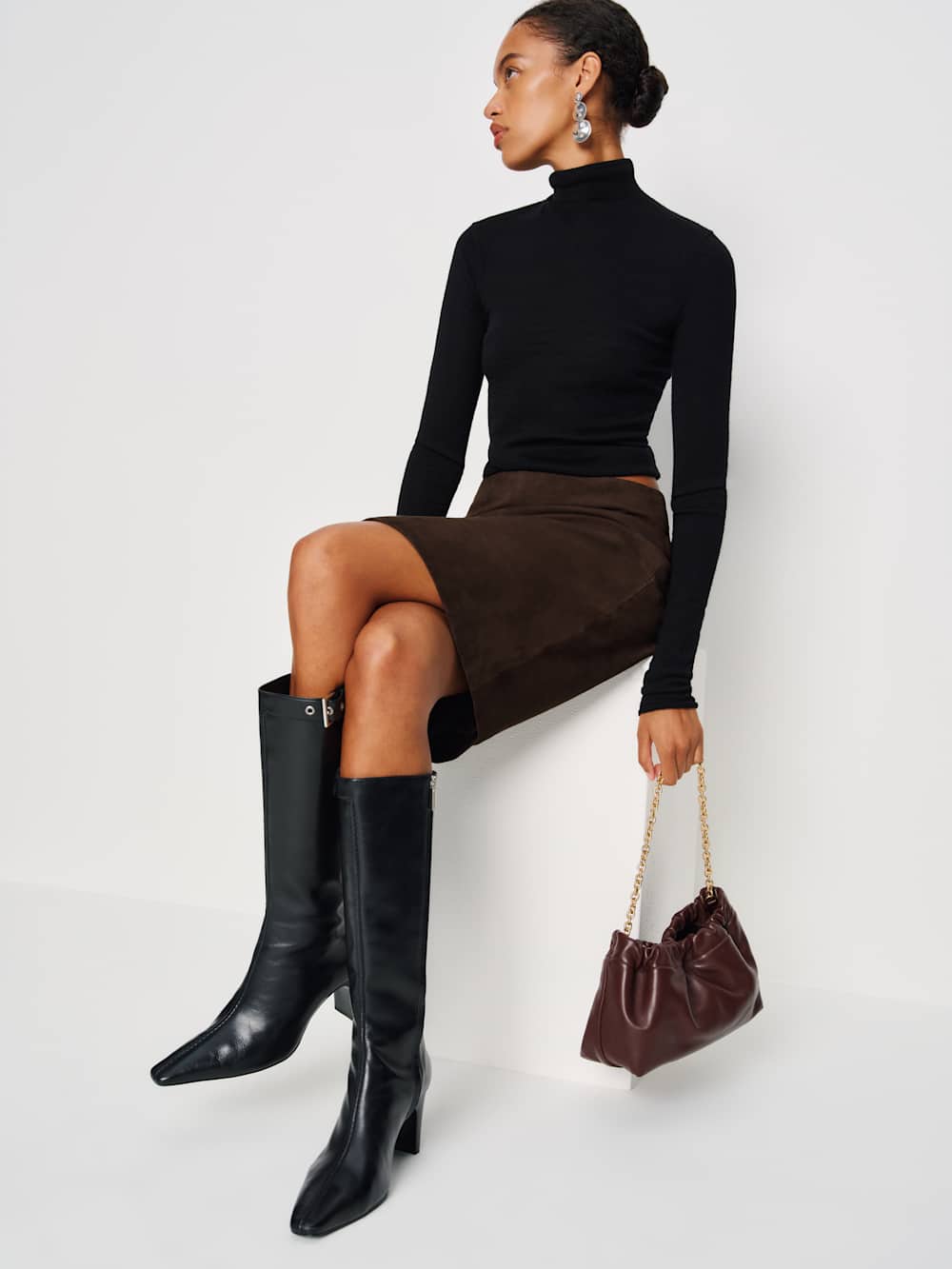 Dahlia Shoulder Bag - Rum Raisin Leather