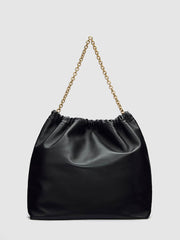 Dahlia Tote Bag - Black Leather