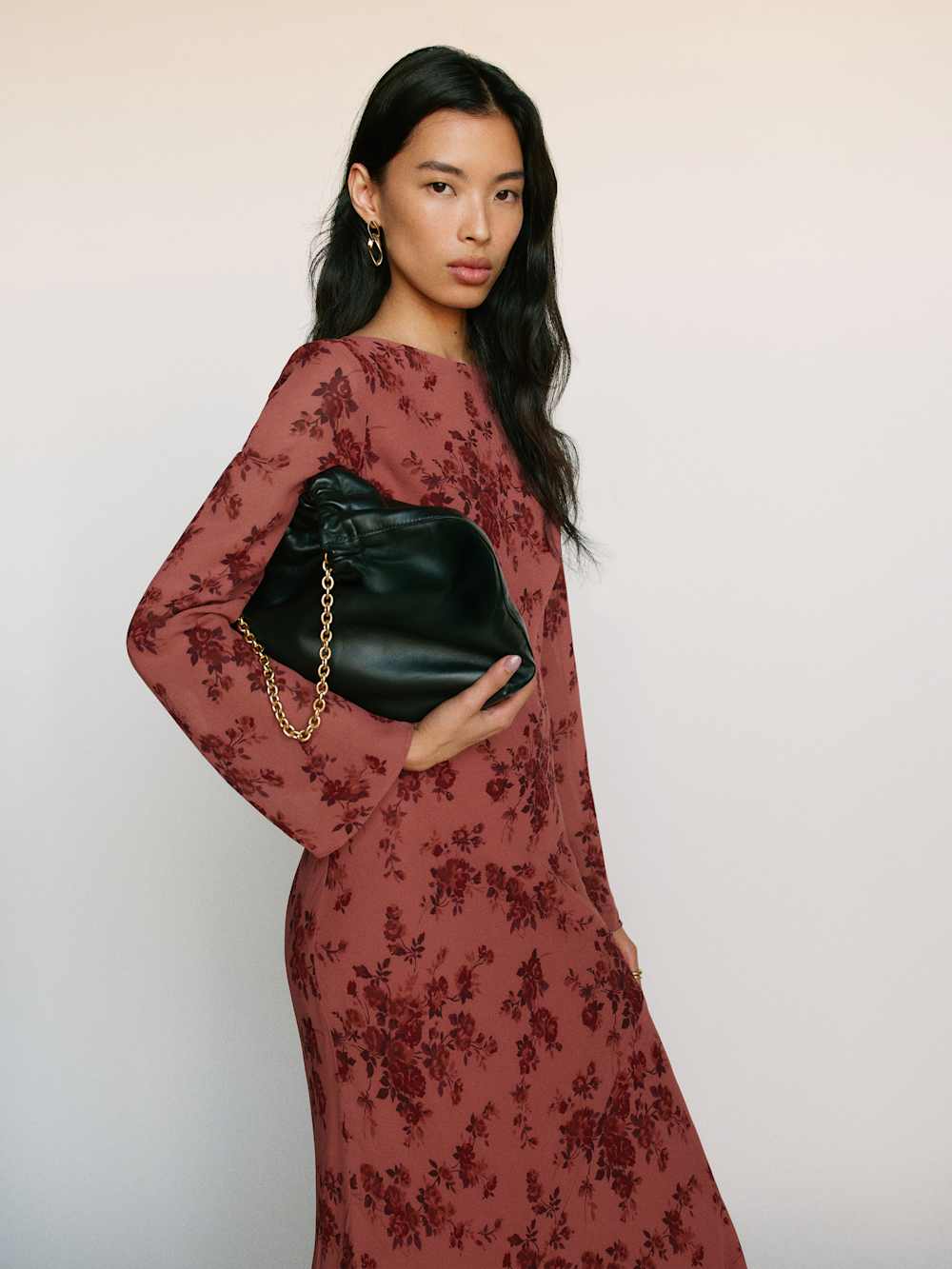 Dahlia Tote Bag - Black Leather