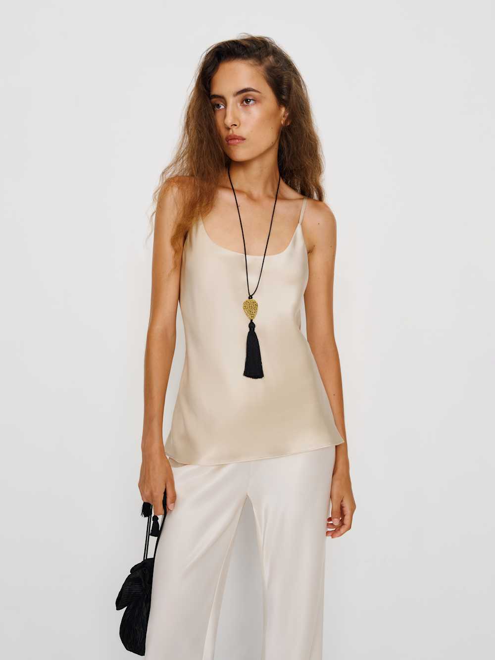 Lila Silk Top - Almond