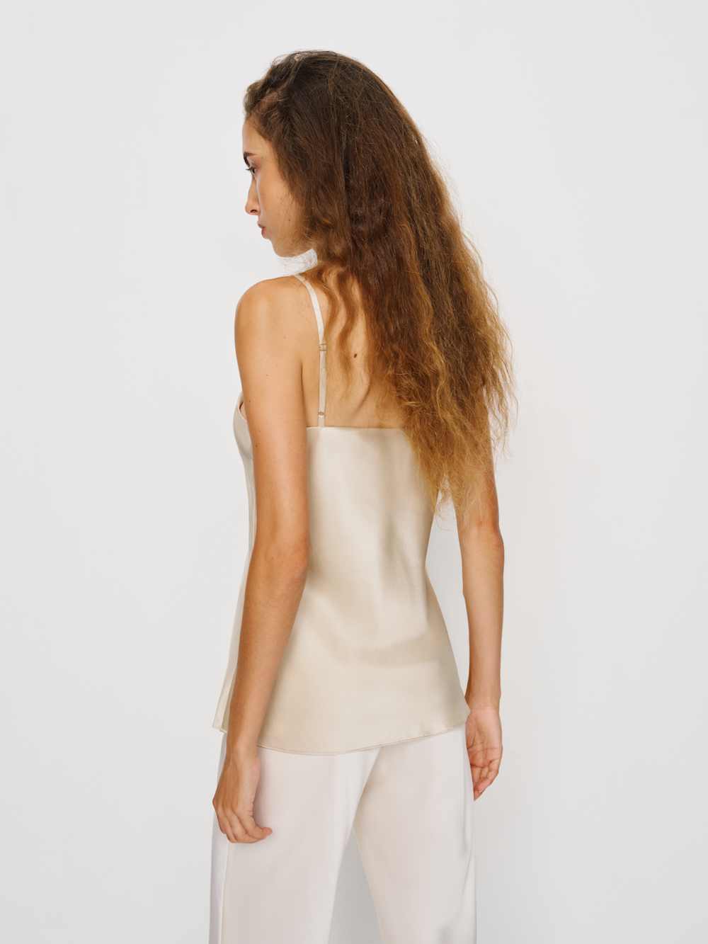 Lila Silk Top - Almond