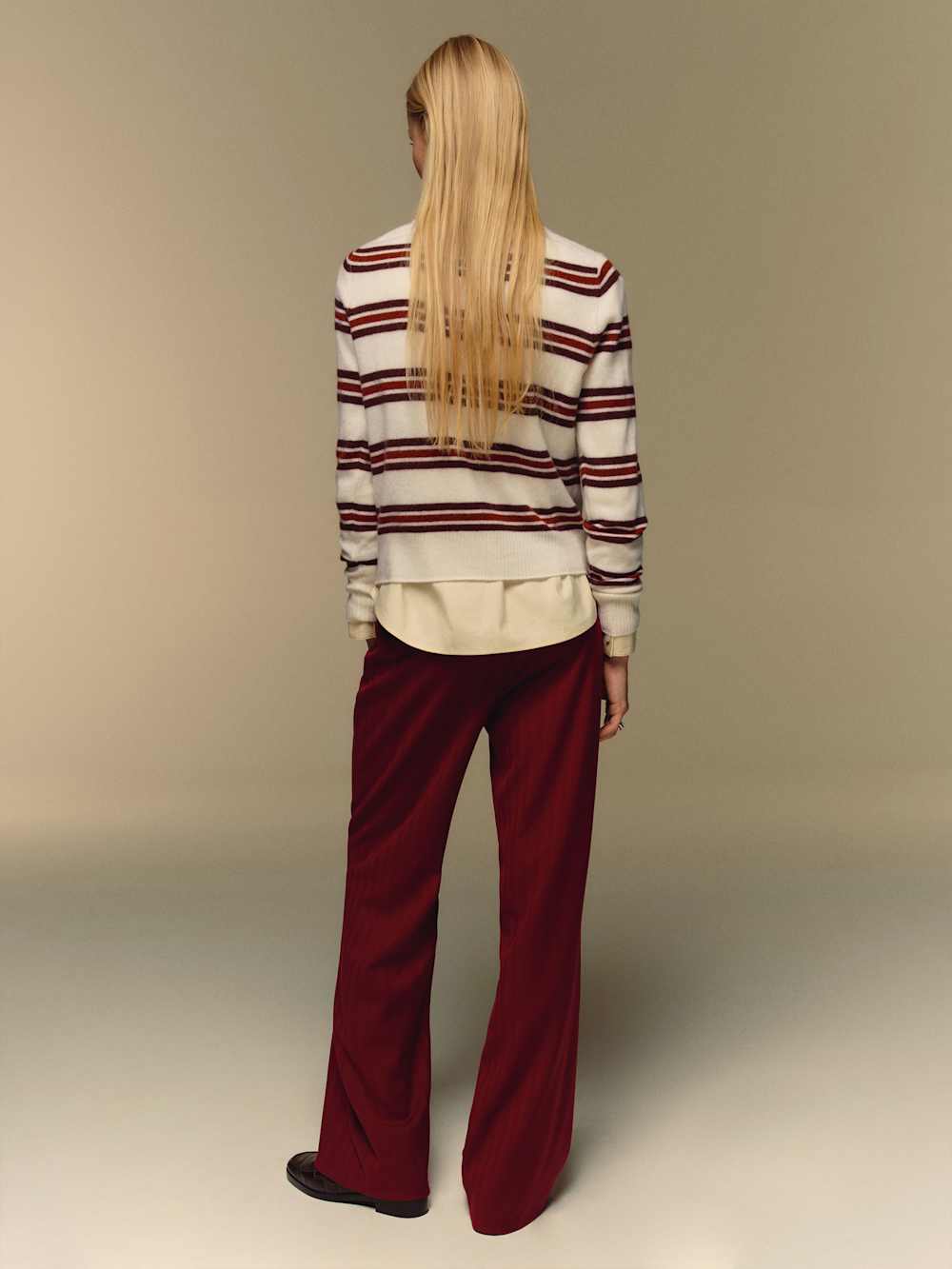 Nikki Cashmere Crew - Gossamer Multi Stripe