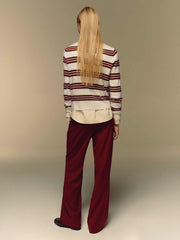 Nikki Cashmere Crew - Gossamer Multi Stripe