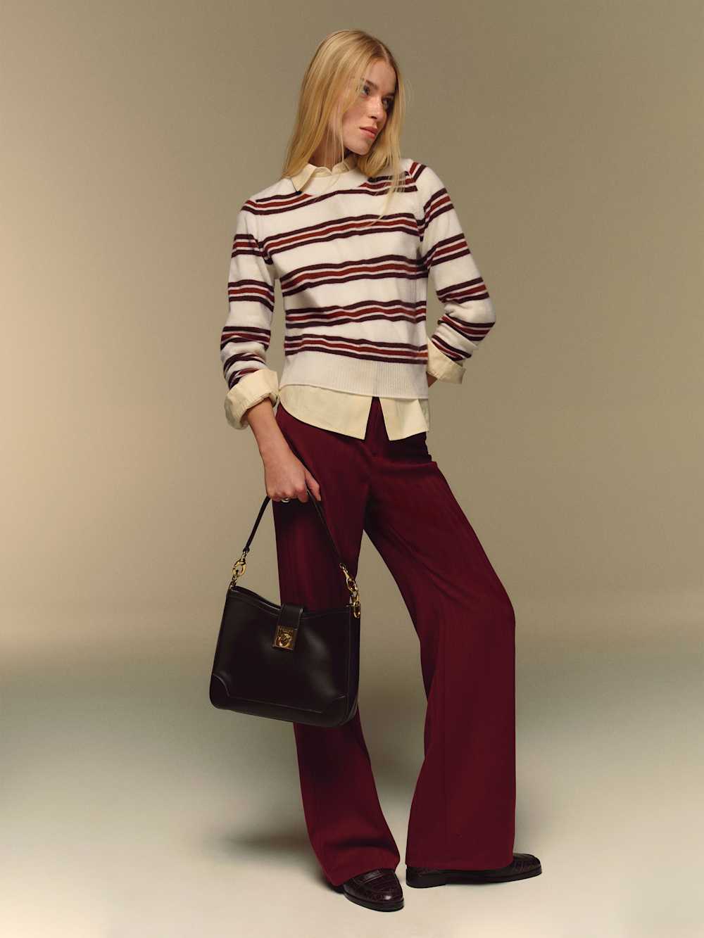 Nikki Cashmere Crew - Gossamer Multi Stripe