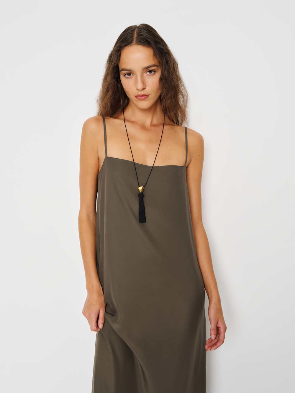 Glenna Silk Dress - Morel