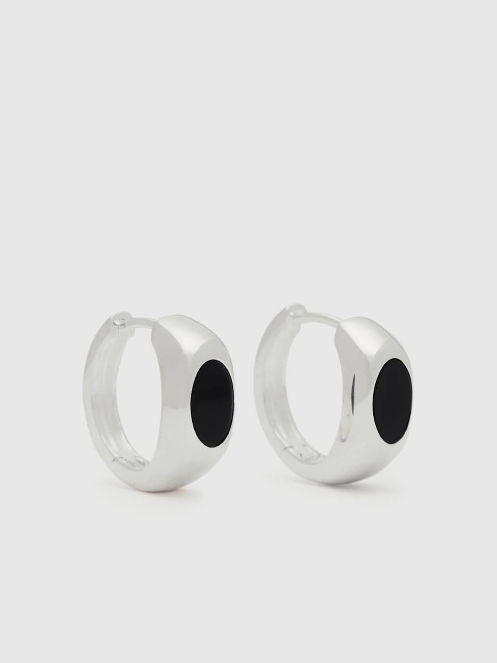 Mabel Earrings - Silver Onyx