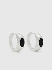 Mabel Earrings - Silver Onyx