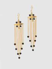 Marjorie Earrings - Gold Onyx