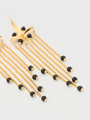 Marjorie Earrings - Gold Onyx